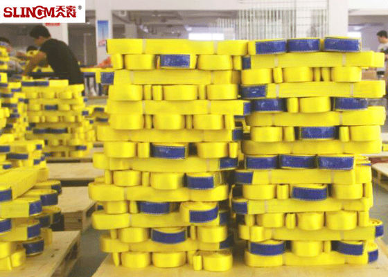 شراء حبال حزامية مسطحة صفراء مقاس 2 بوصة ASMEB30.9 عالية المتانة للبضائع الثقيلة online manufacture